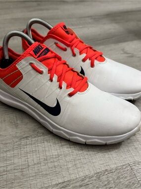 Nike FI Impact 2 Women's Golf Shoes 776093-102 Size 9 White Orange/Red Leather